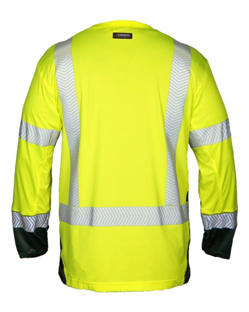 Custom EmbroideredKishigo Unisex Premium Black Series Cool Touch Class 3 Long Sleeve T-Shirt 11595 Lime