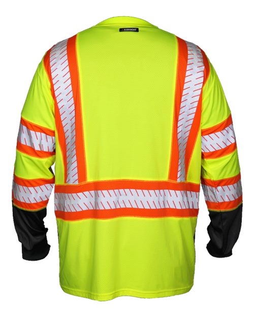 Custom EmbroideredKishigo Unisex DOT Class 3 Long Sleeve T-Shirt 11636 Lime