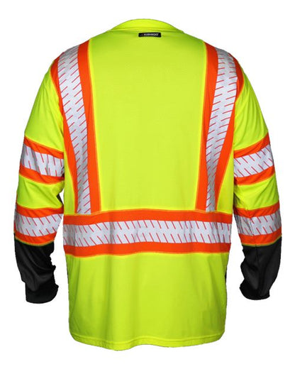 Custom EmbroideredKishigo Unisex DOT Class 3 Long Sleeve T-Shirt 11636 Lime