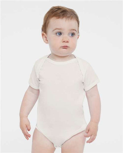 Custom Embroidered  Rabbit Skins Infant Fine Jersey Bodysuit 4424 Porcelain