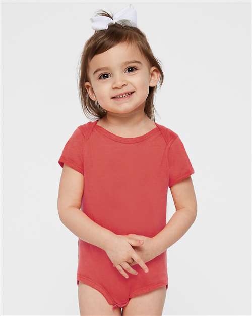 Custom Embroidered  Rabbit Skins Infant Fine Jersey Bodysuit 4424 Passionfruit