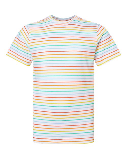 LAT Youth Fine Jersey Tee 6101 Rainbow Stripe