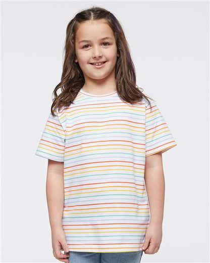 LAT Youth Fine Jersey Tee 6101 Rainbow Stripe