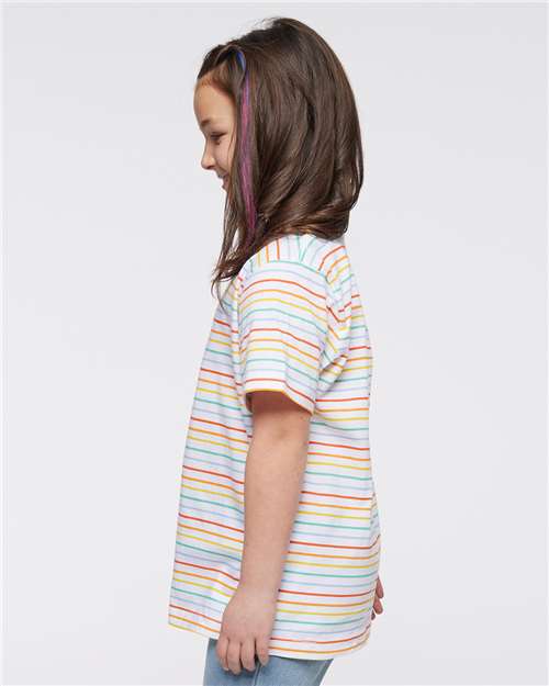 LAT Youth Fine Jersey Tee 6101 Rainbow Stripe