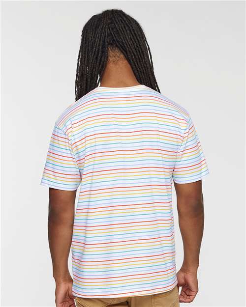 LAT Fine Jersey Tee 6901 Rainbow Stripe