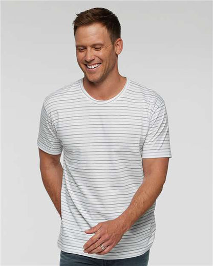 Custom Embroidered  LAT Fine Jersey Tee 6901 Shadow Stripe