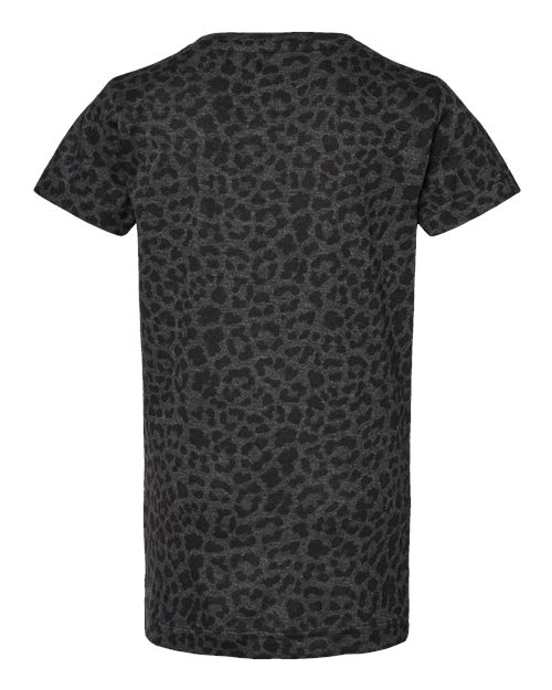 LAT Girls' Fine Jersey Tee 2616 Black Leopard