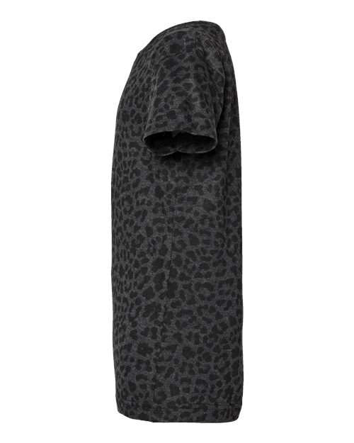LAT Girls' Fine Jersey Tee 2616 Black Leopard