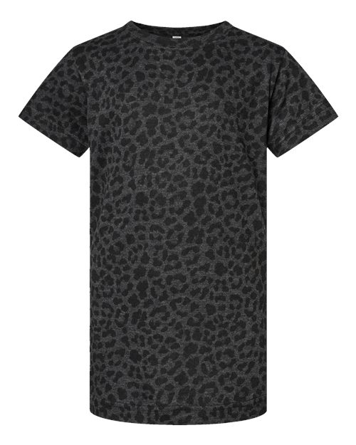 LAT Girls' Fine Jersey Tee 2616 Black Leopard