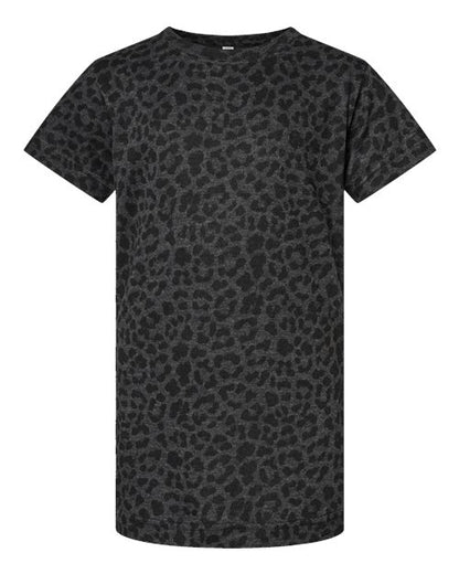 LAT Girls' Fine Jersey Tee 2616 Black Leopard