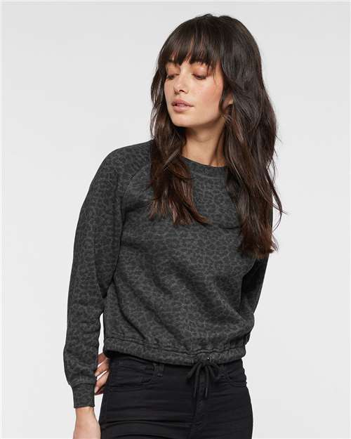 Custom Embroidered  LAT Women's Relaxed 3-End Boxy Fleece Crewneck Sweatshirt 3528  