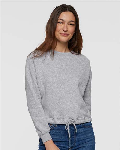 Custom Embroidered  LAT Women's Relaxed 3-End Boxy Fleece Crewneck Sweatshirt 3528  