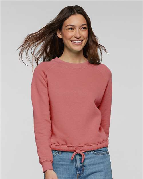 Custom Embroidered  LAT Women's Relaxed 3-End Boxy Fleece Crewneck Sweatshirt 3528  
