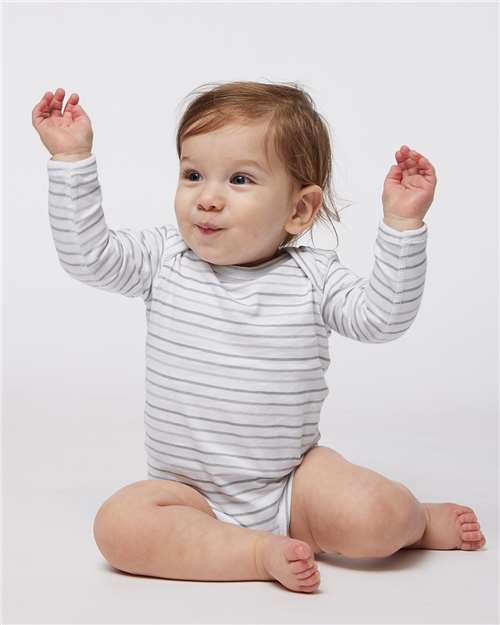 Custom Embroidered  Rabbit Skins Infant Fine Jersey Long Sleeve Bodysuit 4421  