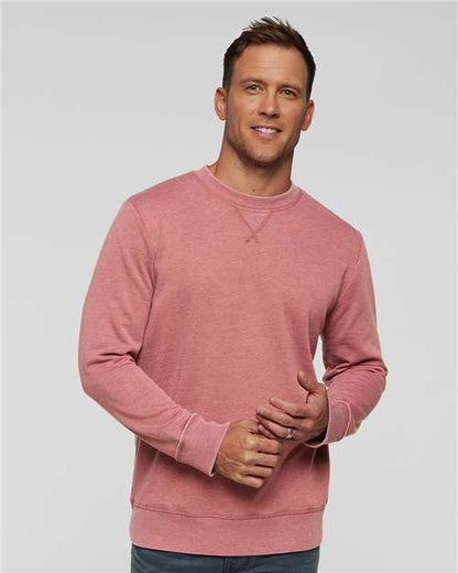 Custom Embroidered  LAT Vintage Wash Fleece Crewneck Sweatshirt 6935  