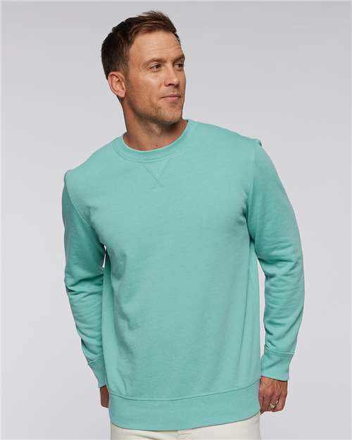 Custom Embroidered  LAT Vintage Wash Fleece Crewneck Sweatshirt 6935  