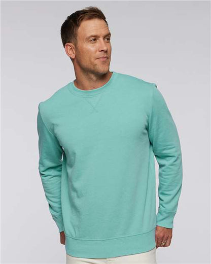Custom Embroidered  LAT Vintage Wash Fleece Crewneck Sweatshirt 6935  
