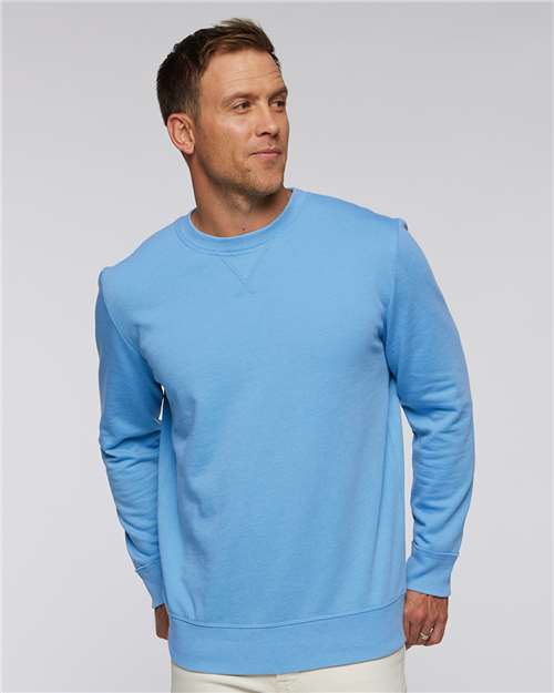 Custom Embroidered  LAT Vintage Wash Fleece Crewneck Sweatshirt 6935  