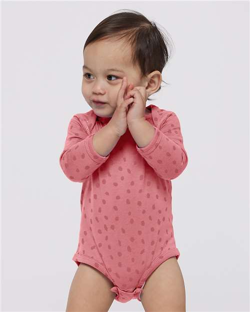 Custom Embroidered  Rabbit Skins Infant Fine Jersey Long Sleeve Bodysuit 4421  