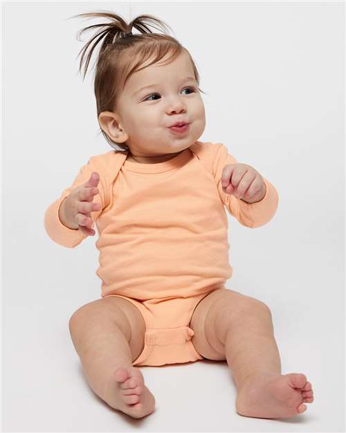Custom Embroidered  Rabbit Skins Infant Fine Jersey Long Sleeve Bodysuit 4421  