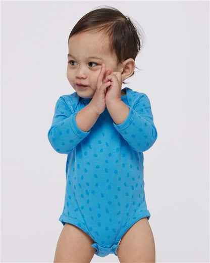 Custom Embroidered  Rabbit Skins Infant Fine Jersey Long Sleeve Bodysuit 4421  