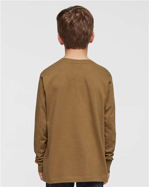 LAT Youth Fine Jersey Long Sleeve Tee 6201 Coyote Brown