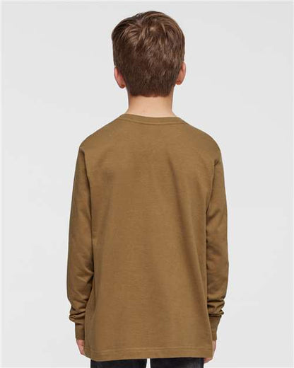 LAT Youth Fine Jersey Long Sleeve Tee 6201 Coyote Brown
