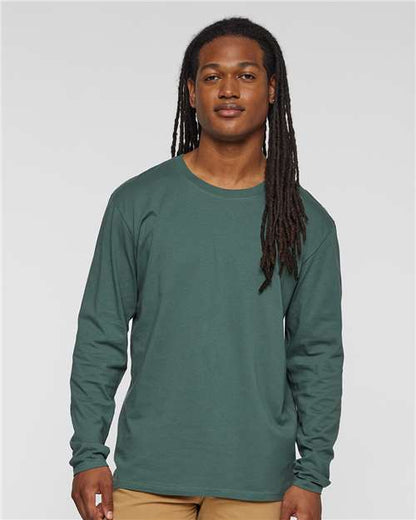 Custom Embroidered  LAT Fine Jersey Long Sleeve Tee 6918 Basil