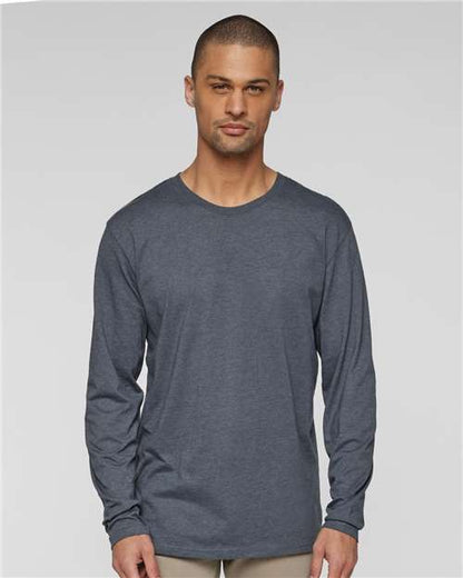 Custom Embroidered  LAT Fine Jersey Long Sleeve Tee 6918 Vintage Denim