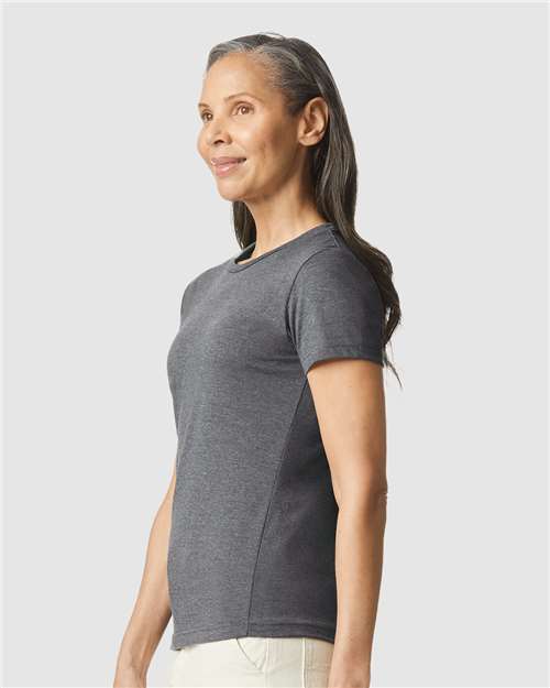 Gildan Softstyle® Women’s T-Shirt 64000L Graphite Heather Custom Embroidered Business Logo