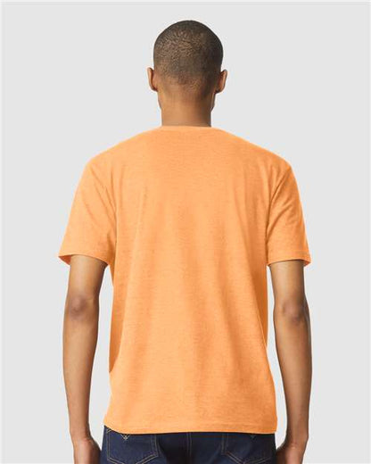 Gildan Softstyle® CVC T-Shirt 67000 Tangerine Mist Custom Embroidered Business Logo