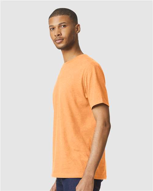 Gildan Softstyle® CVC T-Shirt 67000 Tangerine Mist Custom Embroidered Business Logo