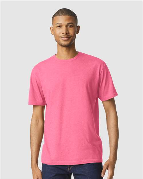 Gildan Softstyle® CVC T-Shirt 67000 Navy Mist Custom Embroidered Business Logo
