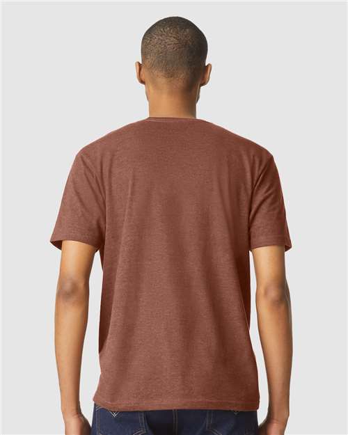 Gildan Softstyle® CVC T-Shirt 67000 Cocoa Mist Custom Embroidered Business Logo