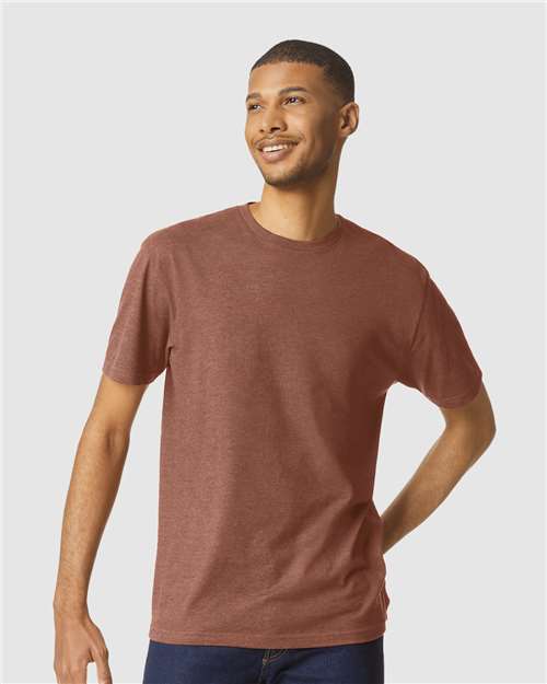 Gildan Softstyle® CVC T-Shirt 67000 Cement Custom Embroidered Business Logo