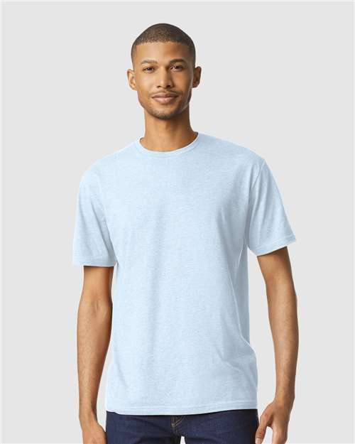Custom Embroidered  Gildan Softstyle® CVC T-Shirt 67000 Light Blue Mist