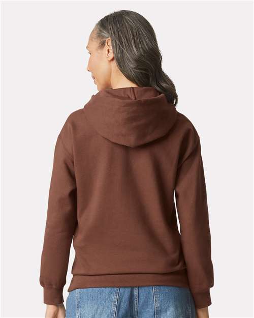 Gildan Softstyle® Midweight Hooded Sweatshirt SF500 Cocoa Custom Embroidered Business Logo