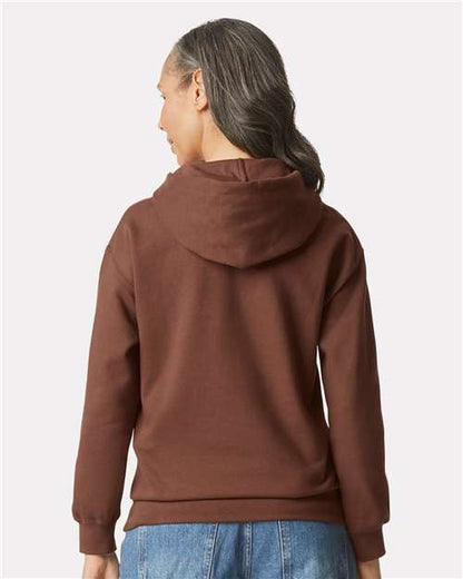 Gildan Softstyle® Midweight Hooded Sweatshirt SF500 Cocoa Custom Embroidered Business Logo