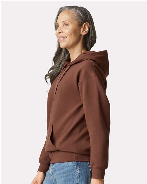 Gildan Softstyle® Midweight Hooded Sweatshirt SF500 Cocoa Custom Embroidered Business Logo