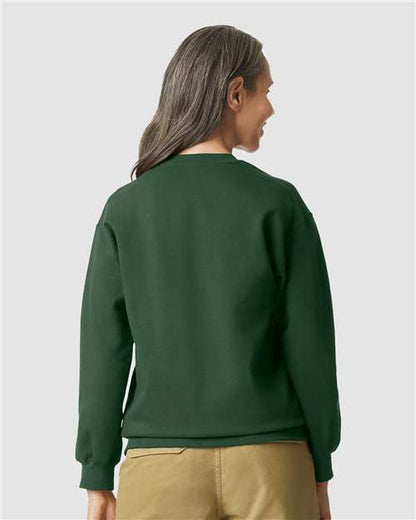 Gildan Softstyle® Midweight Crewneck Sweatshirt SF000 Forest Green Custom Embroidered Business Logo