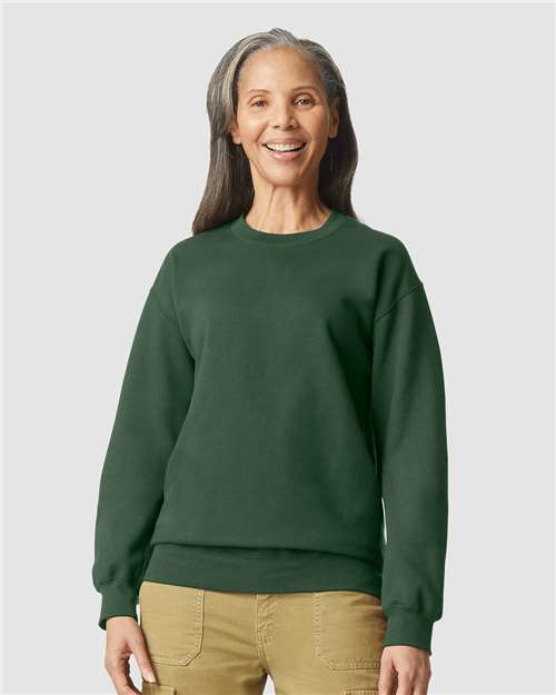 Custom Embroidered  Gildan Softstyle® Midweight Crewneck Sweatshirt SF000 Forest Green