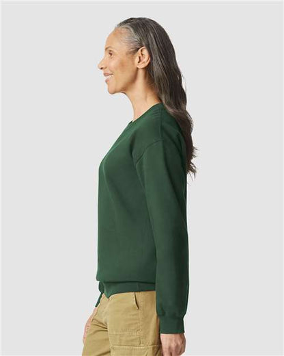 Gildan Softstyle® Midweight Crewneck Sweatshirt SF000 Forest Green Custom Embroidered Business Logo
