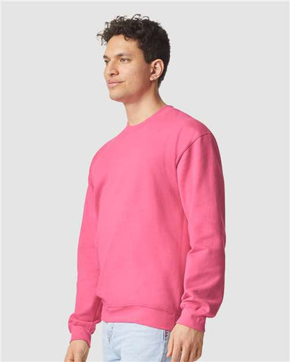 Gildan Softstyle® Midweight Crewneck Sweatshirt SF000 Pink Lemonade Custom Embroidered Business Logo