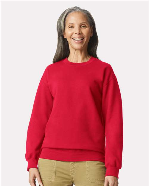 Gildan Softstyle® Midweight Crewneck Sweatshirt SF000 Pink Lemonade Custom Embroidered Business Logo