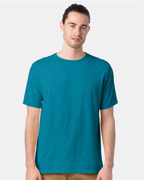 Custom Embroidered  ComfortWash by Hanes Garment-Dyed T-Shirt GDH100 Ocean Depths