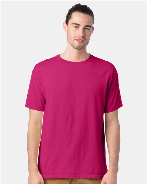 Custom Embroidered  ComfortWash by Hanes Garment-Dyed T-Shirt GDH100 Peony Pink