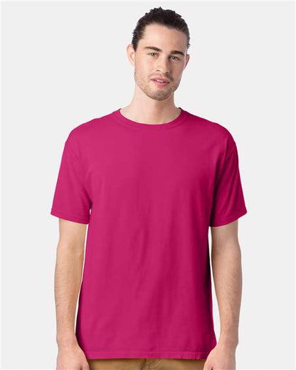 Custom Embroidered  ComfortWash by Hanes Garment-Dyed T-Shirt GDH100 Peony Pink