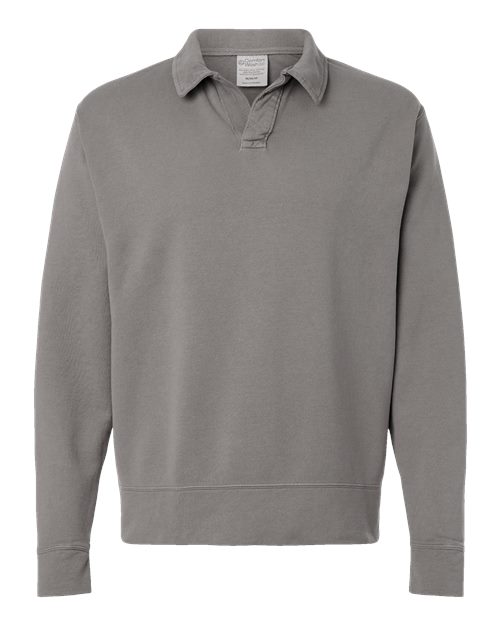 ComfortWash by Hanes Garment-Dyed Polo Collar Sweatshirt GDH490