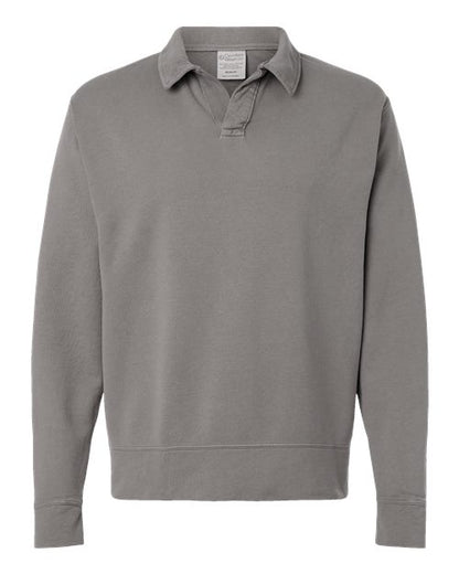 ComfortWash by Hanes Garment-Dyed Polo Collar Sweatshirt GDH490
