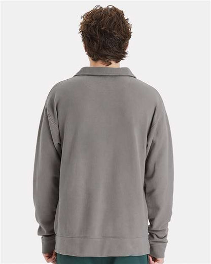 ComfortWash by Hanes Garment-Dyed Polo Collar Sweatshirt GDH490